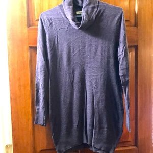 Purple oversized sweater with cowl neck